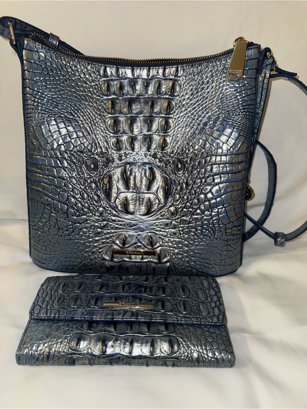 Brahmin Katie Serenity Blue w/Ady Wallet